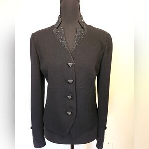 Sweet "heart" St John Black Sparkle Knit Jacket